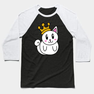 Cute Cat in a Crown Baseball T-Shirt